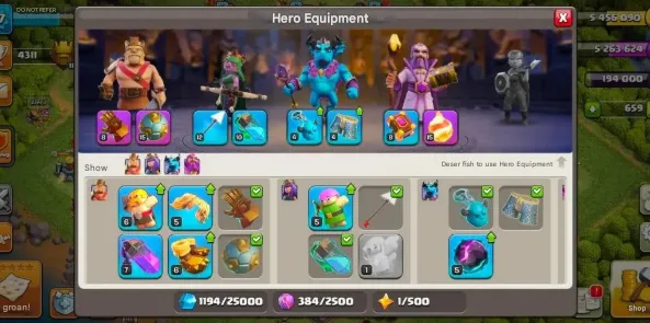 COC205 Maxed TH12 Base 5 Builders Mayan Hero Skins Lv45 King Queen Lv21 Warden Lv20 Royal Champion 159 Gems 